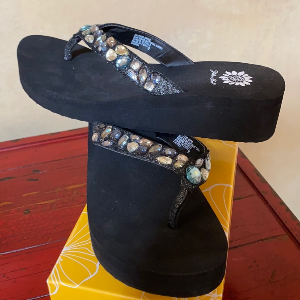 Yellow Box Black & Blue Rhinestone Zalora Sandal